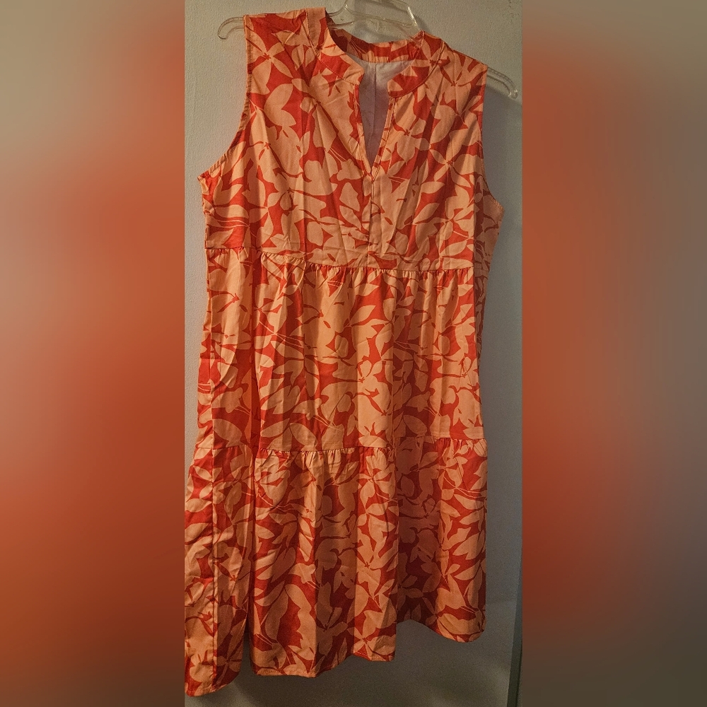 Floral Print V-Neck Sleeveless Dress